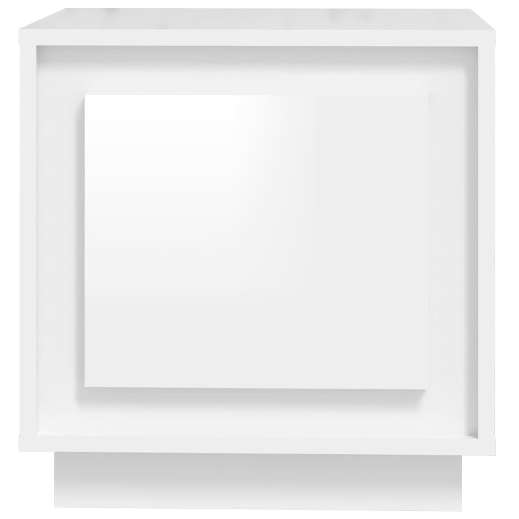 Comodini 2 pz Bianco Lucido 44x35x45 cm in Legno Multistrato - homemem39