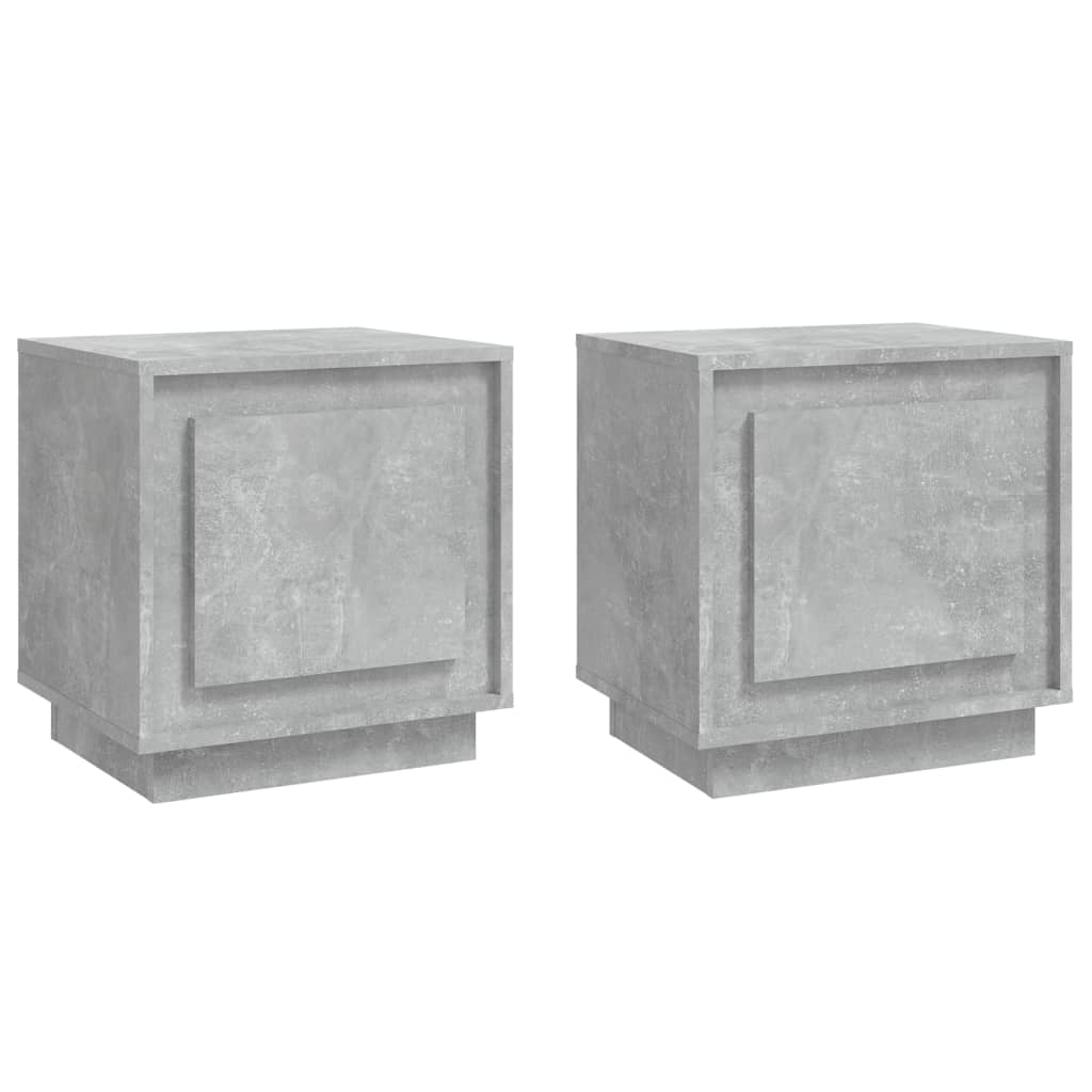 Comodini 2 pz Grigio Cemento 44x35x45 cm in Legno Multistrato - homemem39
