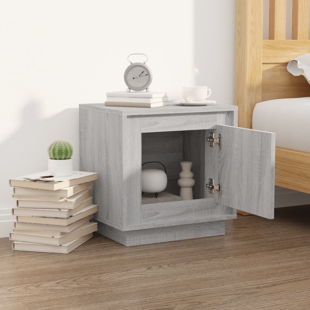 Comodino Grigio Sonoma 44x35x45 cm in Legno Multistrato - homemem39