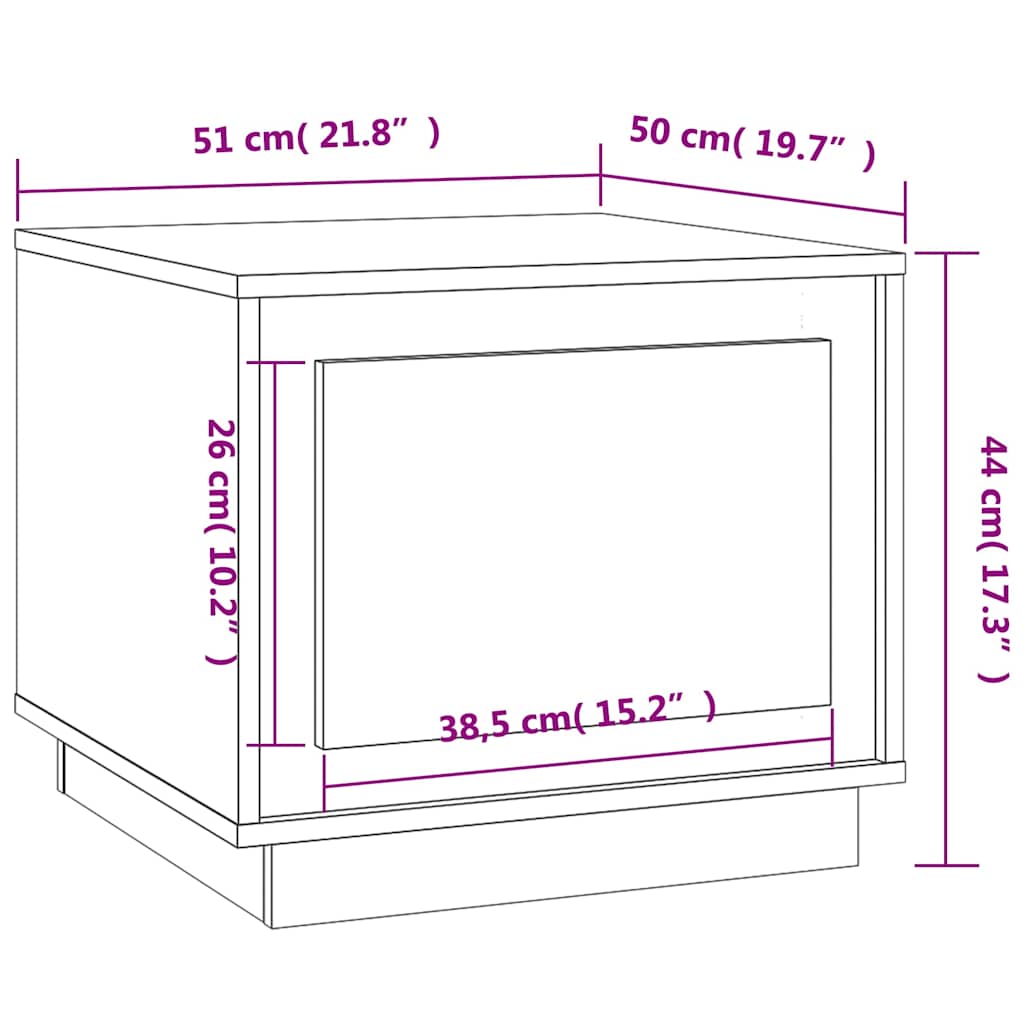 Tavolino da Salotto Rovere Sonoma 51x50x44 cm Legno Multistrato