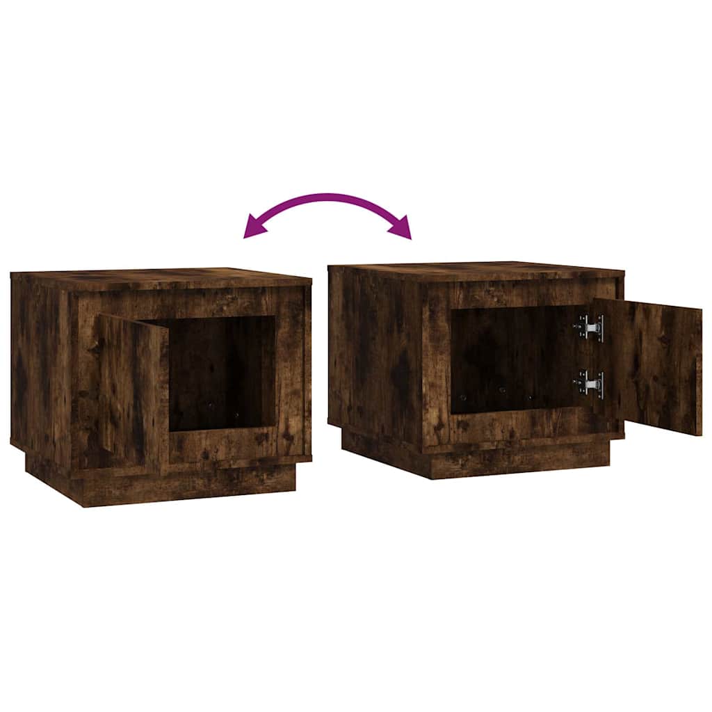 Tavolino da Salotto Rovere Fumo 51x50x44 cm Legno Multistrato