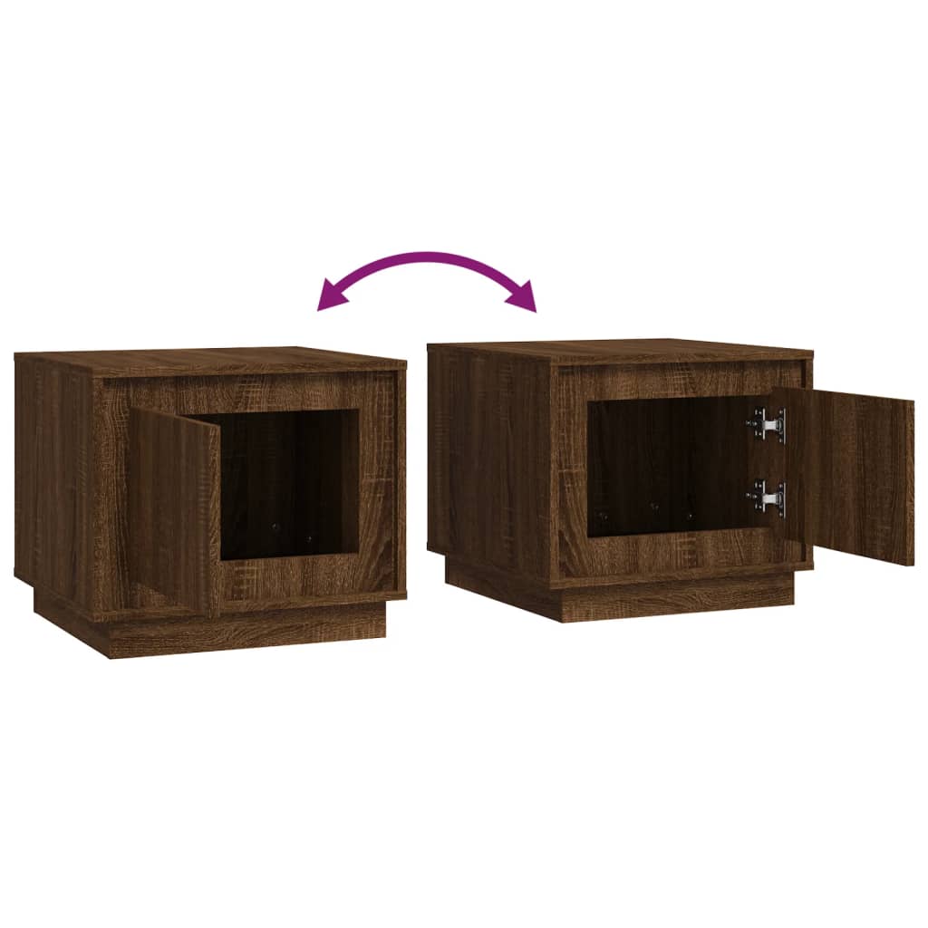 Tavolino da Salotto Rovere Marrone 51x50x44cm Legno Multistrato | homemem39