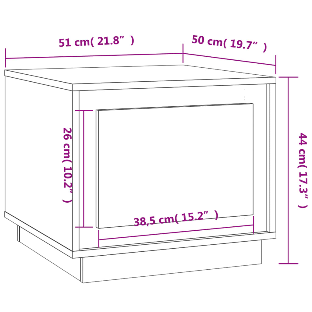 Tavolino da Salotto Rovere Marrone 51x50x44cm Legno Multistrato | homemem39