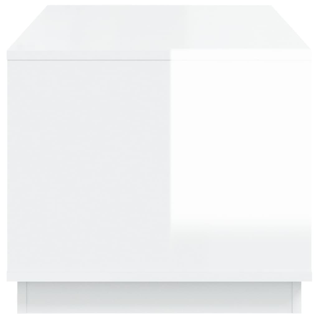 Tavolino da Salotto Bianco Lucido 102x50x44cm Legno Multistrato | homemem39