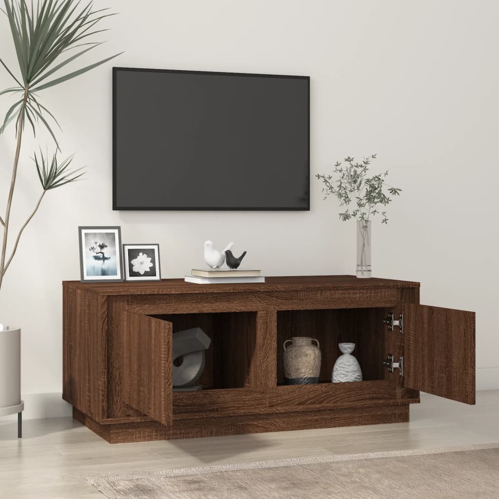 Tavolino Salotto Rovere Marrone 102x50x44 cm Legno Multistrato | homemem39