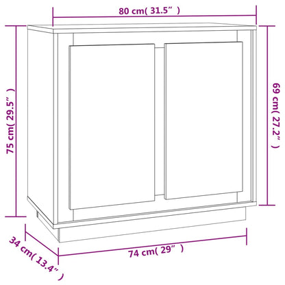 Credenza Nera 80x34x75 cm in Legno Multistrato - homemem39
