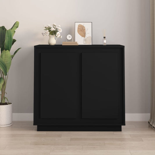 Credenza Nera 80x34x75 cm in Legno Multistrato - homemem39