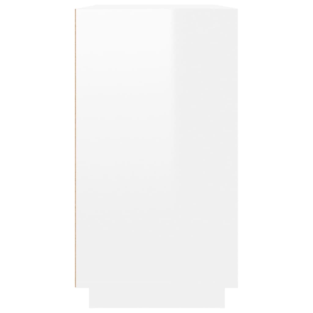 Credenza Bianco Lucido 80x34x75 cm in Legno Multistrato - homemem39