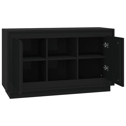 Credenza Nera 102x35x60 cm in Legno Multistrato