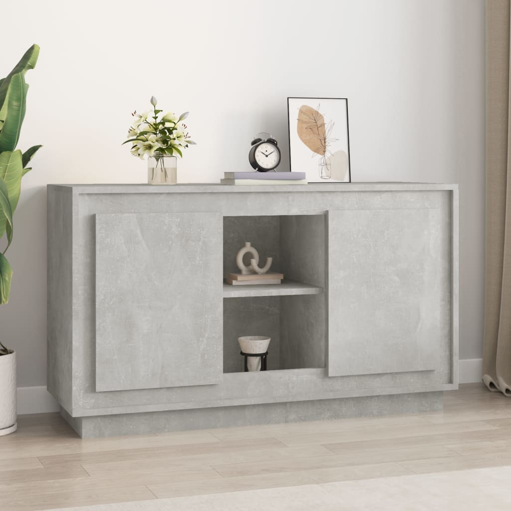 Credenza Grigio Cemento 102x35x60 cm in Legno Multistrato