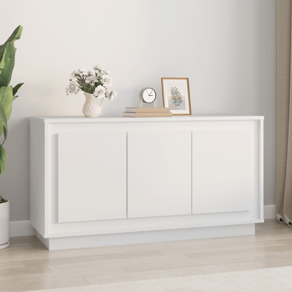 Credenza Bianca 102x35x55 cm in Legno Multistrato - homemem39