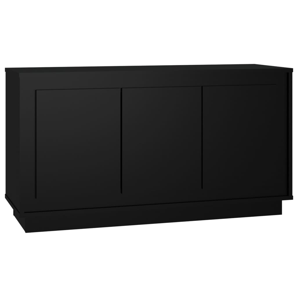 Credenza Nera 102x35x55 cm in Legno Multistrato - homemem39