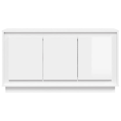 Credenza Bianco Lucido 102x35x55 cm in Legno Multistrato