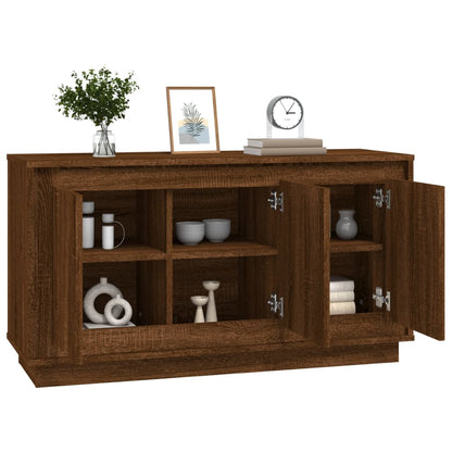 Brown Oak Sideboard 102x35x55 cm in Multilayer Wood