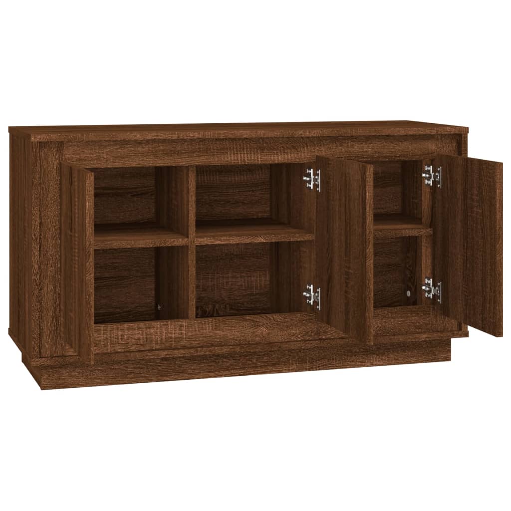 Brown Oak Sideboard 102x35x55 cm in Multilayer Wood