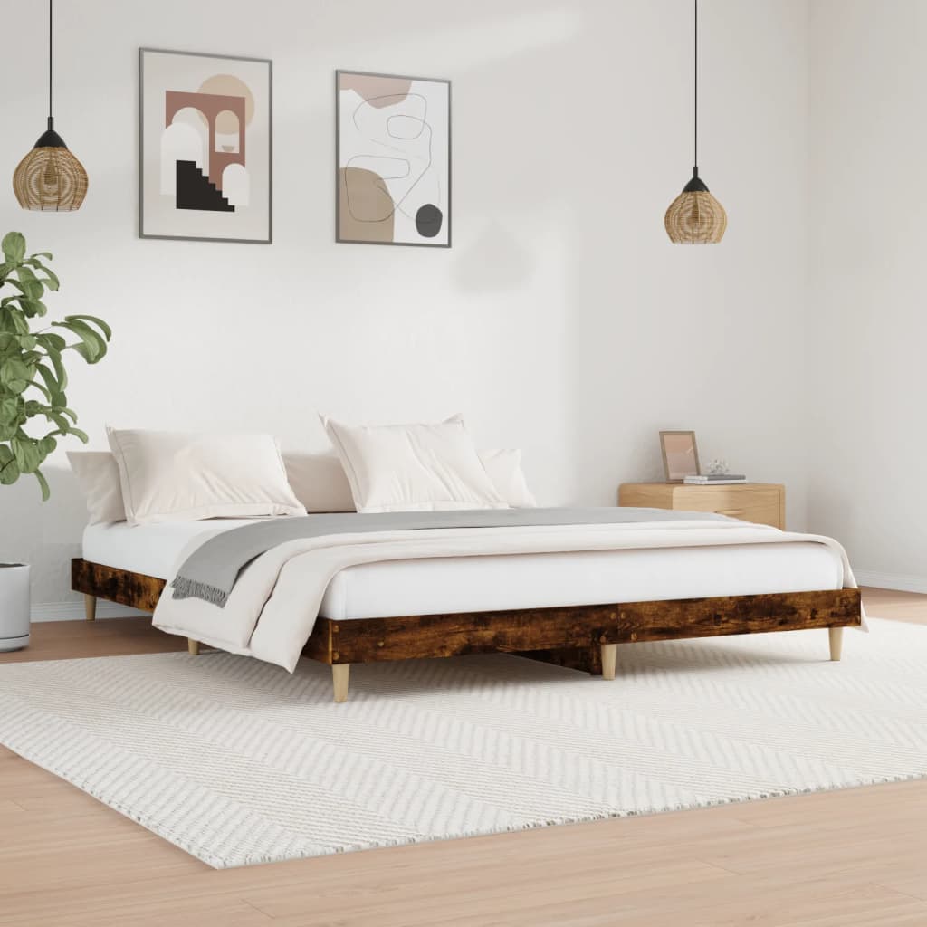 Giroletto senza Materasso Rovere Fumo 200x200 cm in Truciolato