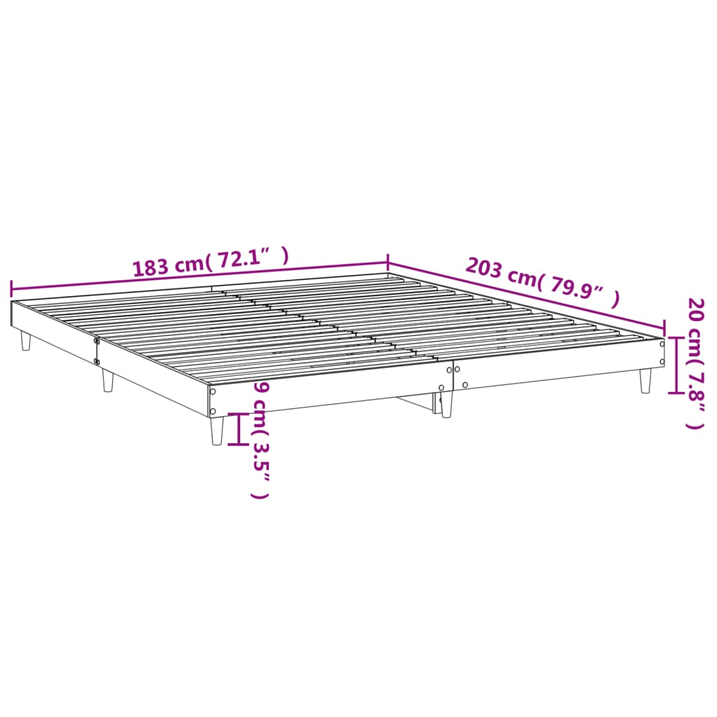 Giroletto Grigio Sonoma 180x200 cm in Legno Multistrato