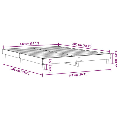 Giroletto senza Materasso Rovere Sonoma 140x200cm in Truciolato - homemem39