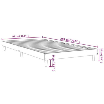 Giroletto senza Materasso Rovere Marrone 90x200cm in Truciolato