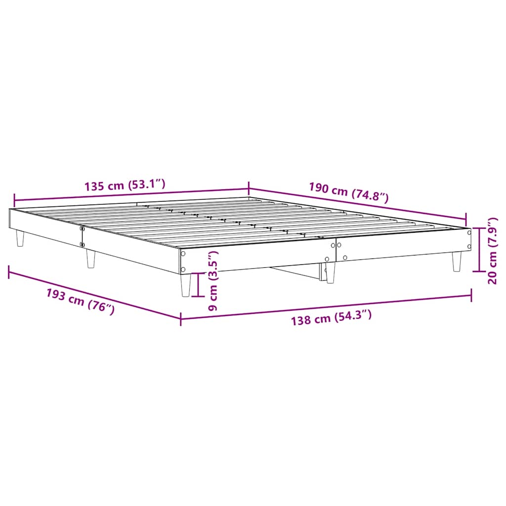 Giroletto Rovere Sonoma 135x190 cm in Legno Multistrato - homemem39