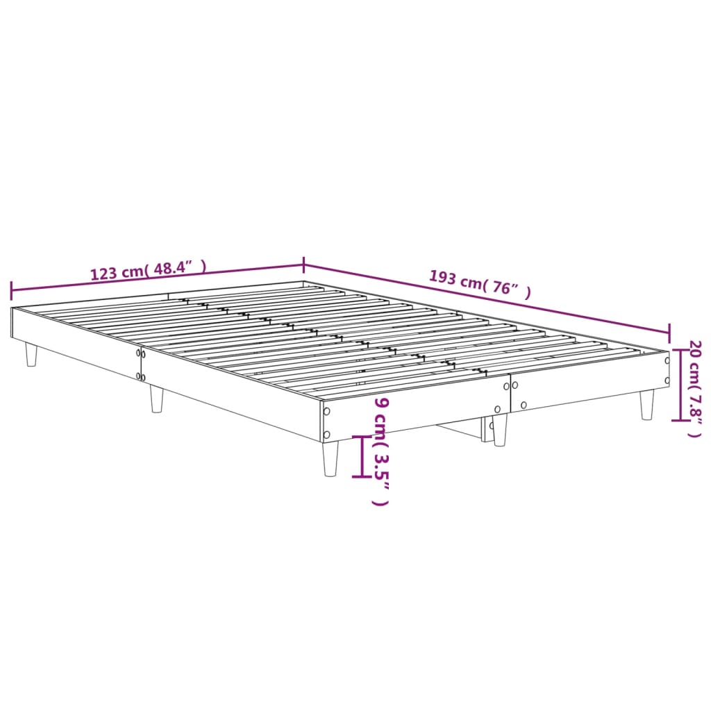 Giroletto senza Materasso Rovere Fumo 120x190 cm in Truciolato