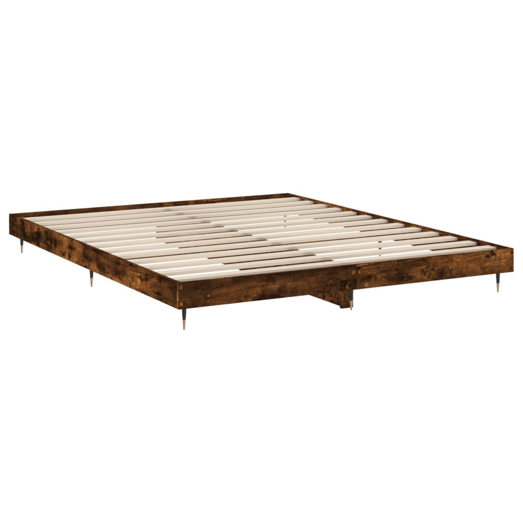Giroletto senza Materasso Rovere Fumo 200x200 cm in Truciolato