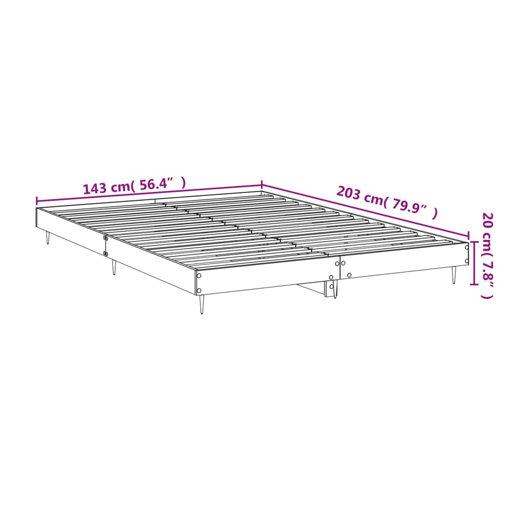 Giroletto senza Materasso Rovere Fumo 140x200 cm in Truciolato