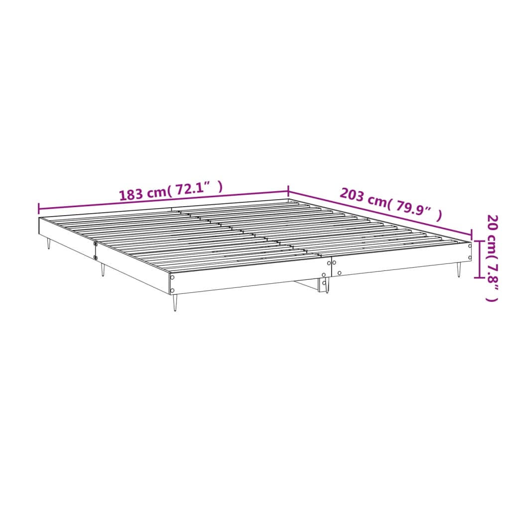 Giroletto senza Materasso Rovere Sonoma 180x200cm in Truciolato