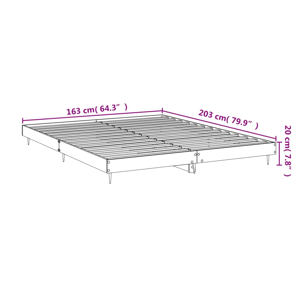 Giroletto Bianco 160x200 cm in Legno Multistrato - homemem39