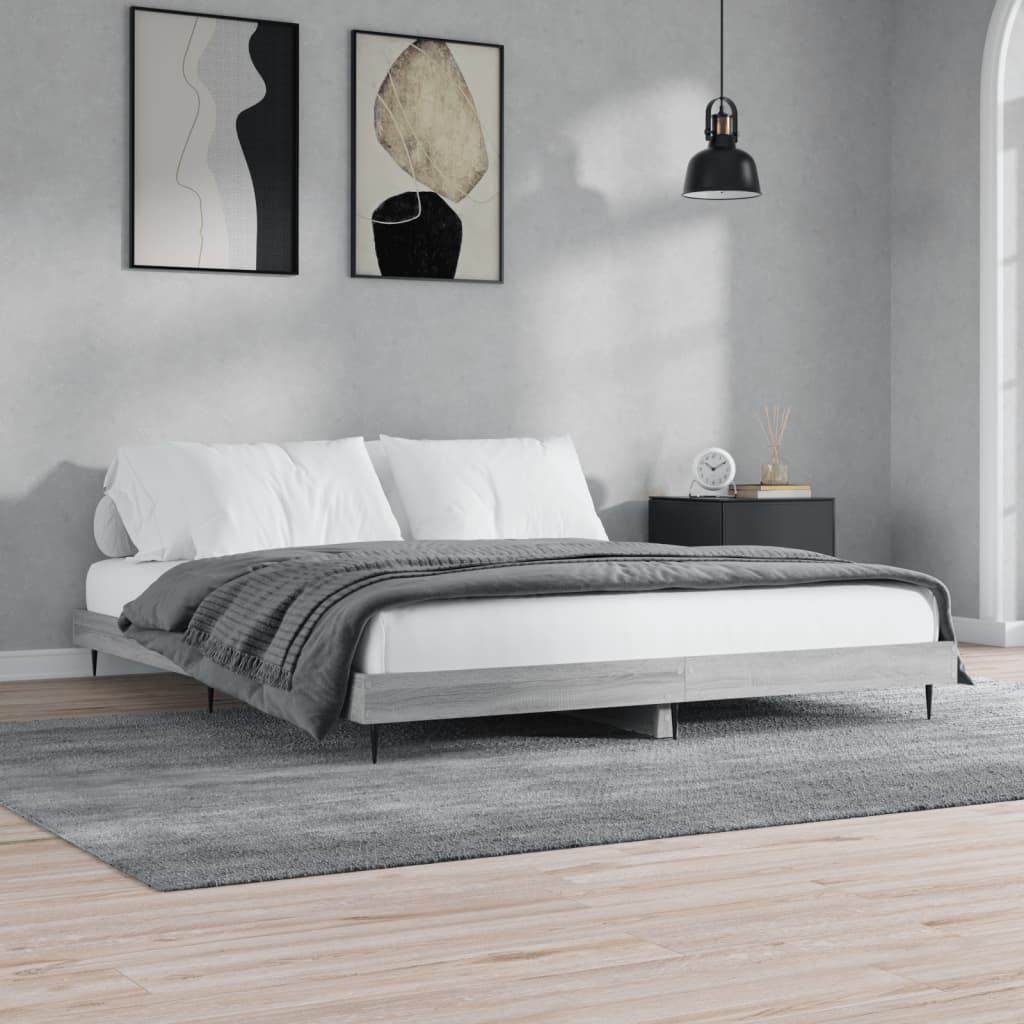 Giroletto senza Materasso Grigio Sonoma 160x200 cm Truciolato