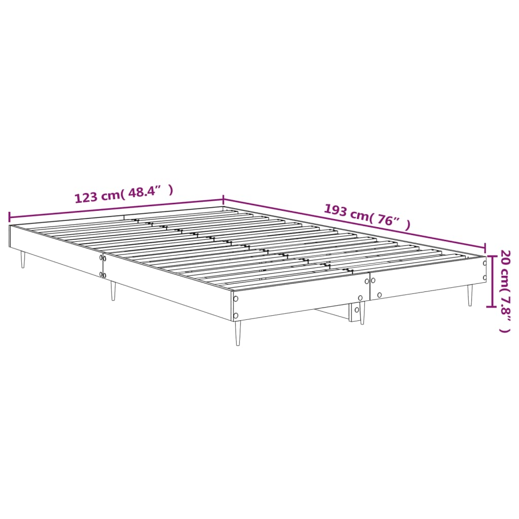 Giroletto senza Materasso Rovere Fumo 120x190 cm in Truciolato