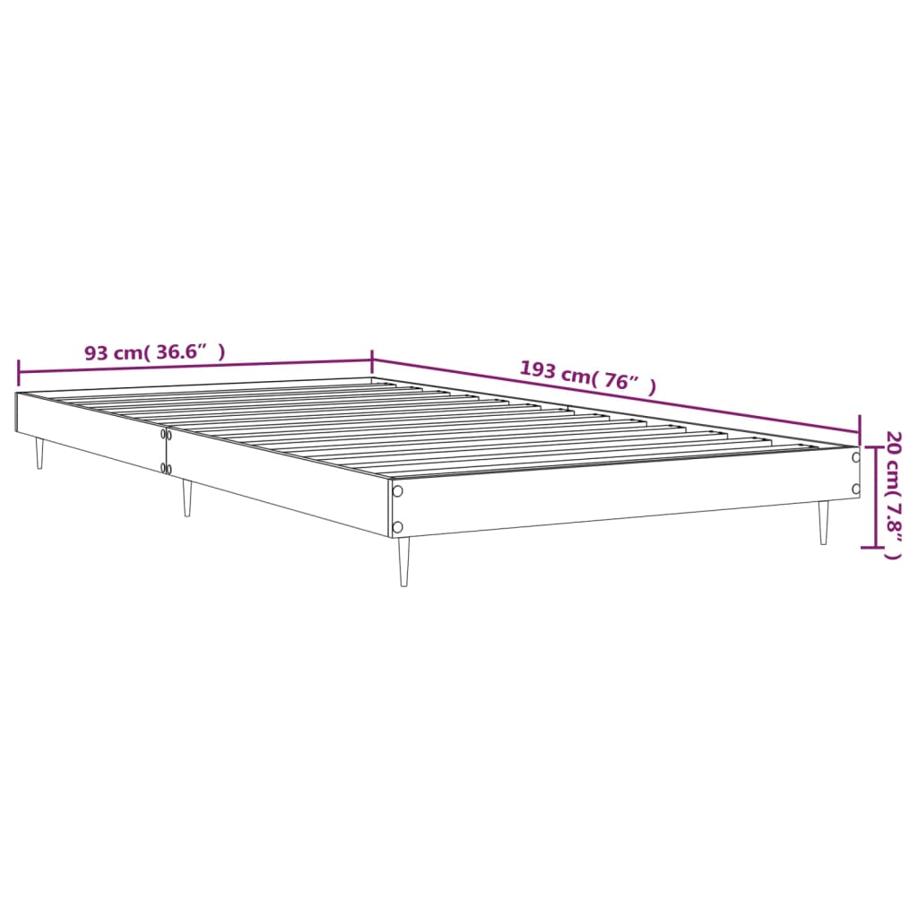 Giroletto senza Materasso Rovere Fumo 90x190 cm in Truciolato