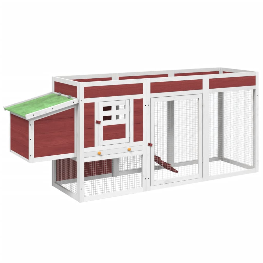 Pollaio Moka 204x50x84 cm in Legno Massello di Pino | homemem39