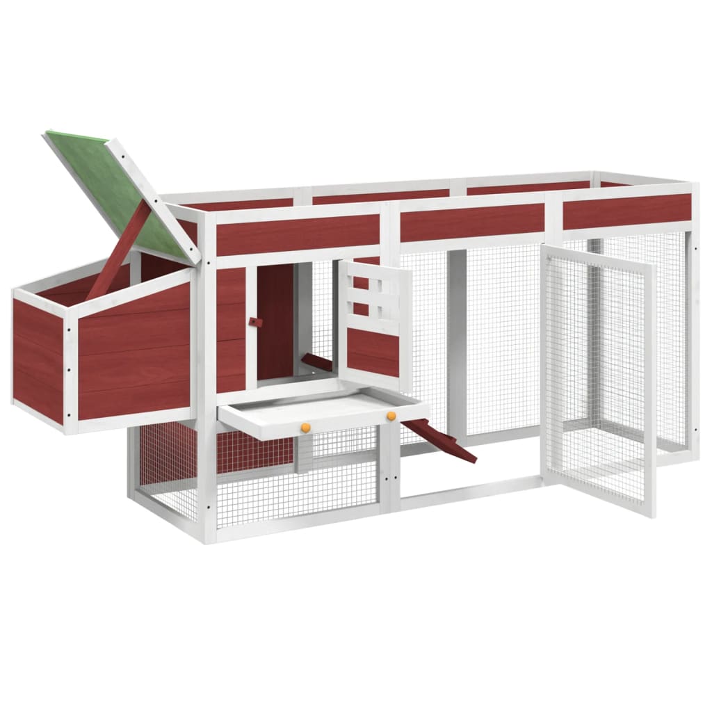 Pollaio Moka 204x50x84 cm in Legno Massello di Pino | homemem39