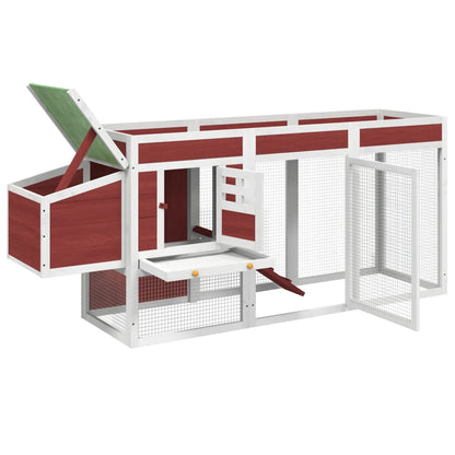Pollaio Moka 204x50x84 cm in Legno Massello di Pino | homemem39