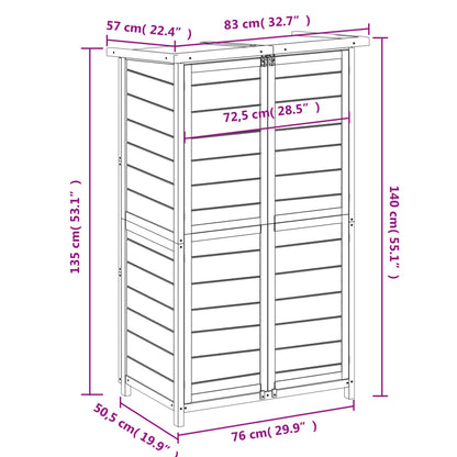 Rimessa da Giardino Moka 83x57x140 cm in Legno Massello di Pino