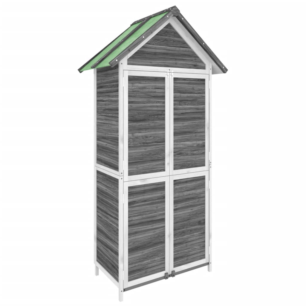 Rimessa da Giardino Grigia 89x52,5x175cm Legno Massello di Pino | homemem39