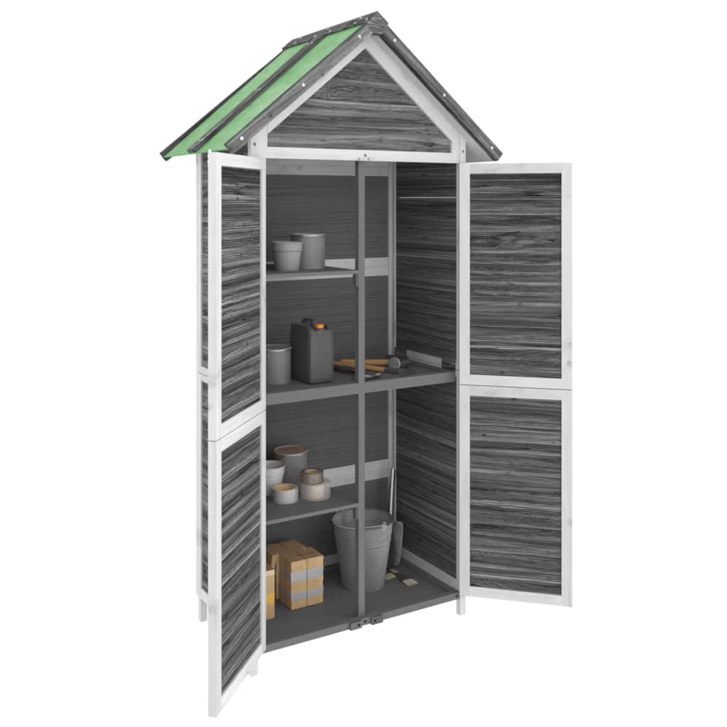 Rimessa da Giardino Grigia 89x52,5x175cm Legno Massello di Pino | homemem39