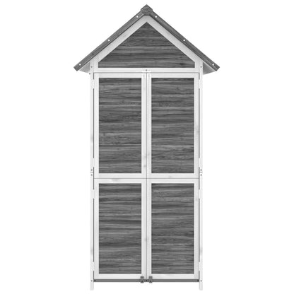Rimessa da Giardino Grigia 89x52,5x175cm Legno Massello di Pino