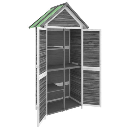 Rimessa da Giardino Grigia 89x52,5x175cm Legno Massello di Pino | homemem39