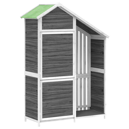 Rimessa da Giardino Grigia 120x53,5x170 cm Legno Massello Pino | homemem39
