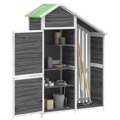 Rimessa da Giardino Grigia 120x53,5x170 cm Legno Massello Pino | homemem39