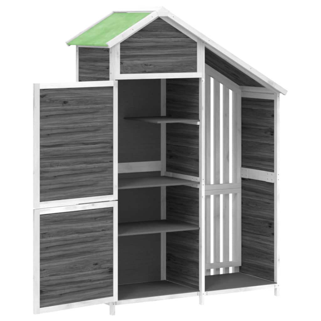Rimessa da Giardino Grigia 120x53,5x170 cm Legno Massello Pino | homemem39