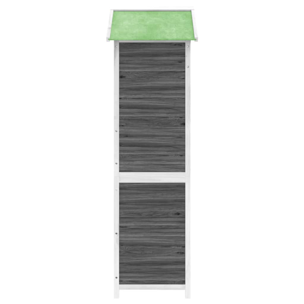 Rimessa da Giardino Grigia 120x53,5x170 cm Legno Massello Pino