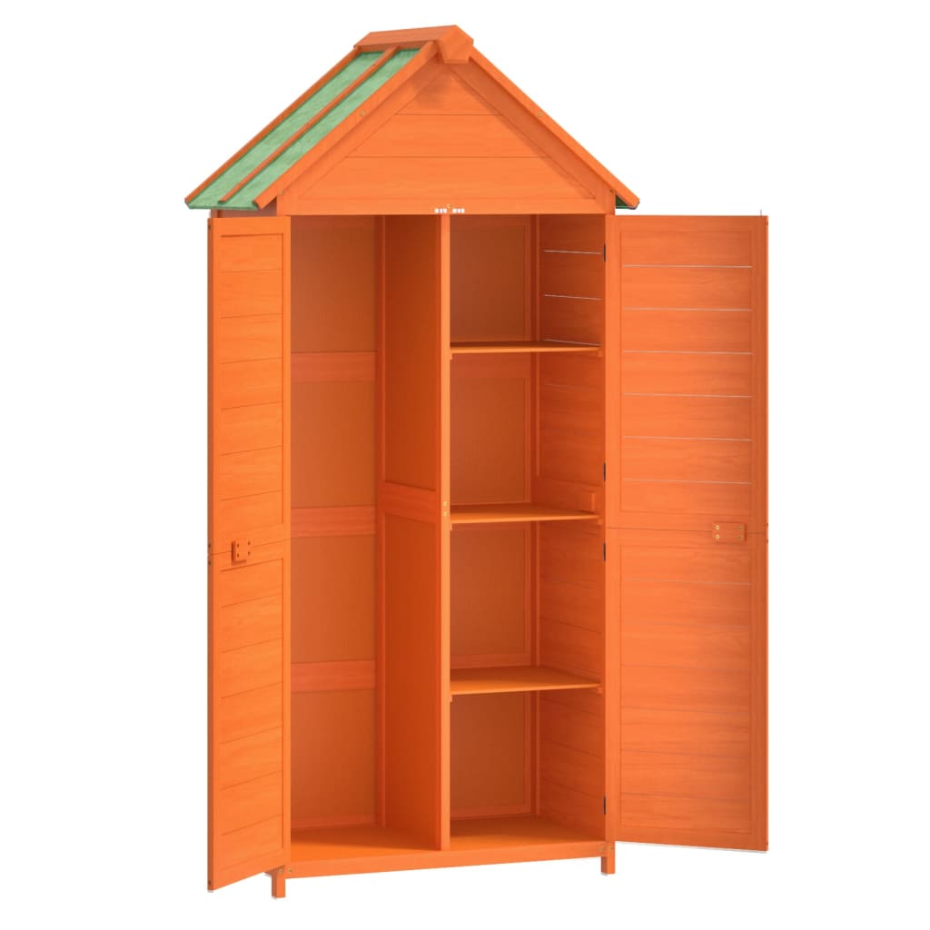 Set Rimessa Attrezzi Giardino 2pz Marrone Legno Massello Pino | homemem39