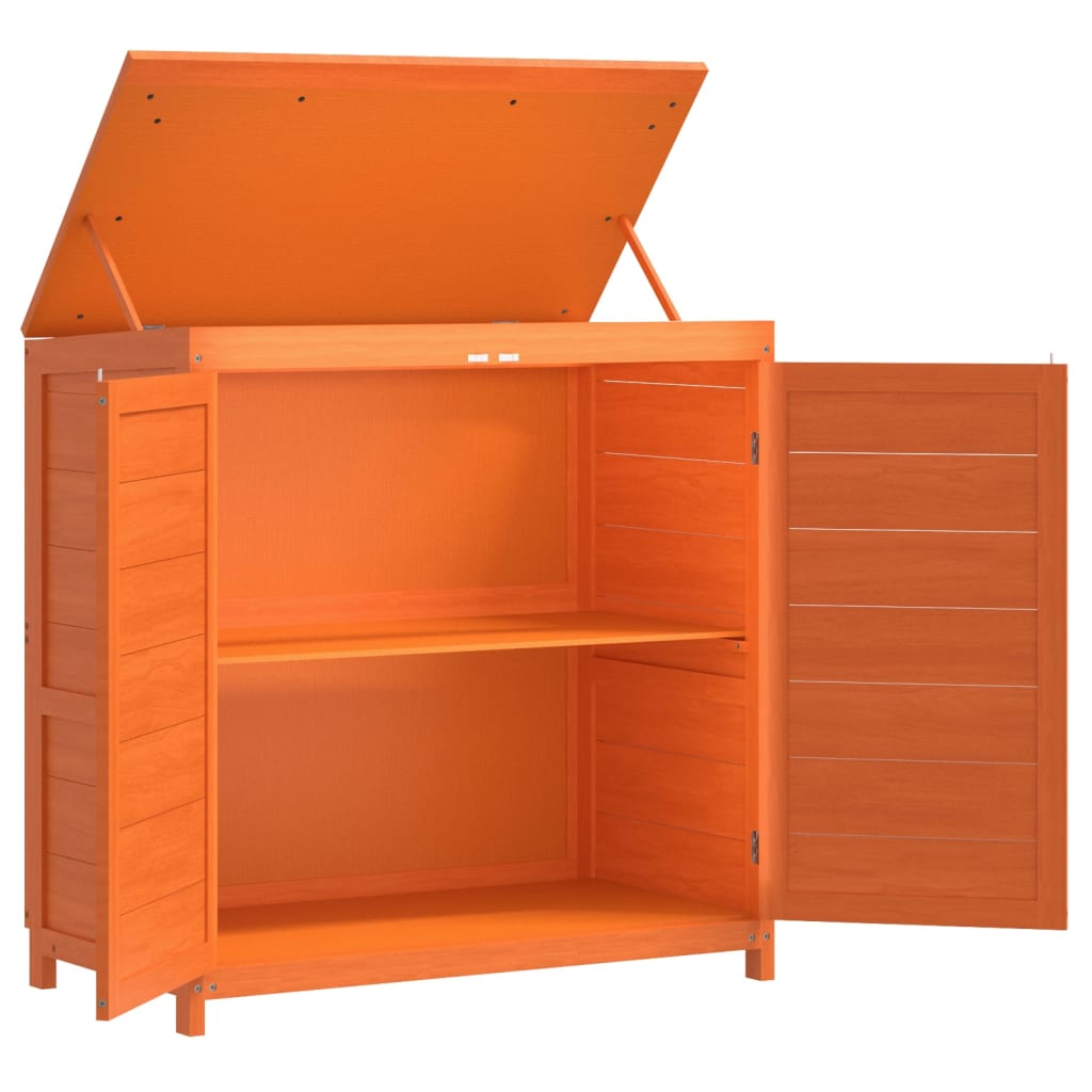 Set Rimessa Attrezzi Giardino 2pz Marrone Legno Massello Pino | homemem39