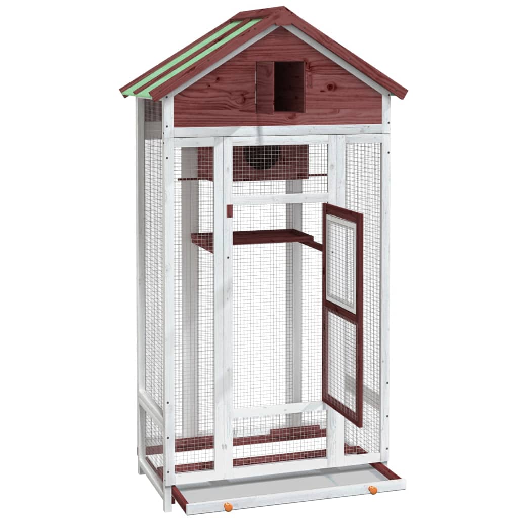 Casetta per Uccelli Moka 91,5x53x170 cm Legno Massello Pino | homemem39