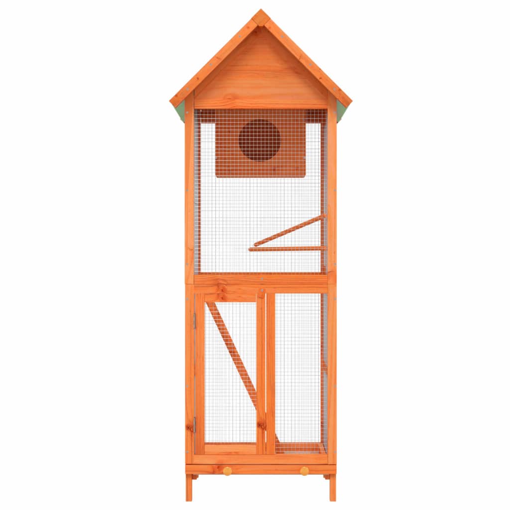 Casetta per Uccelli Marrone 60x58,5x160 cm Legno Massello Pino | homemem39