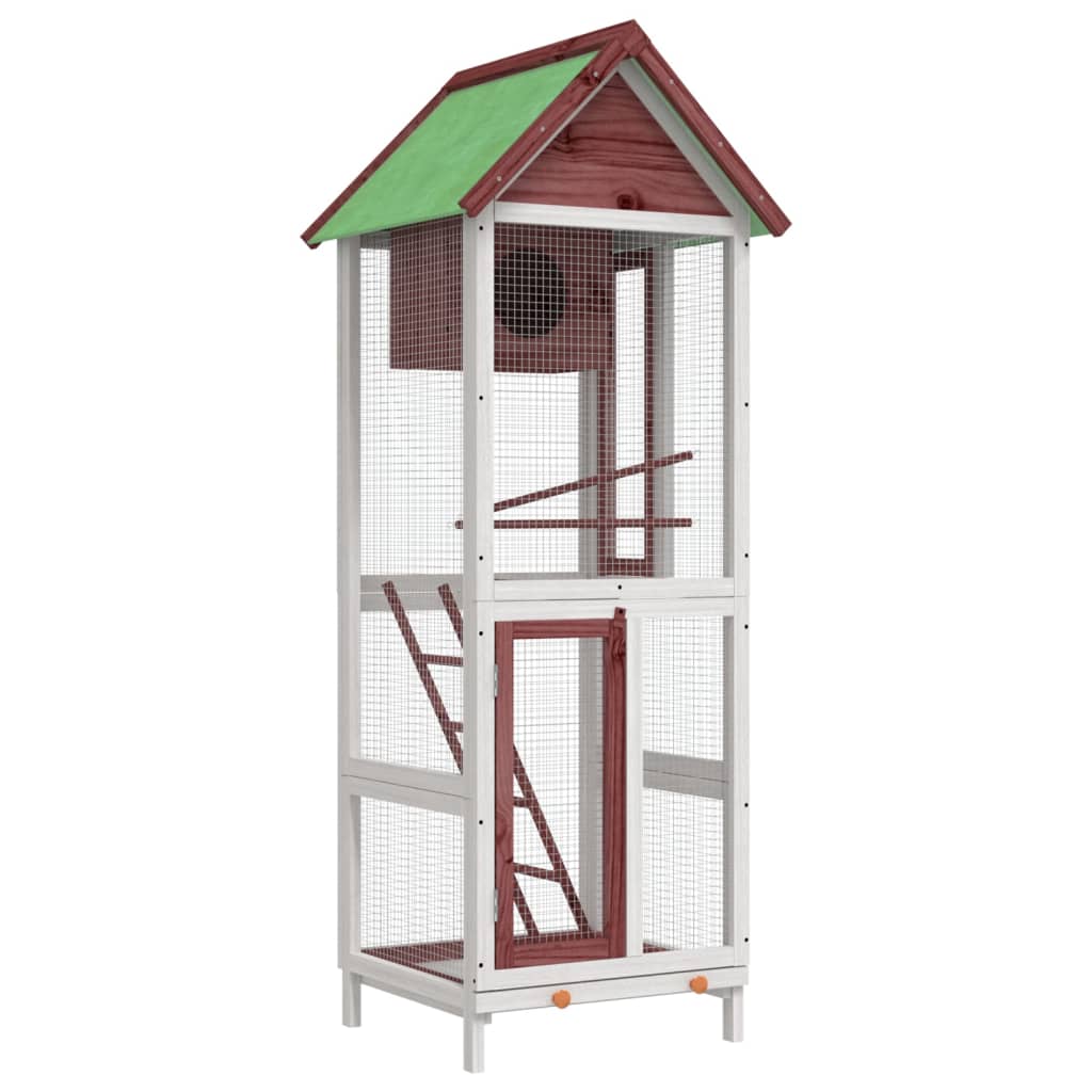 Casetta per Uccelli Moka 60x58,5x160 cm Legno Massello di Pino | homemem39