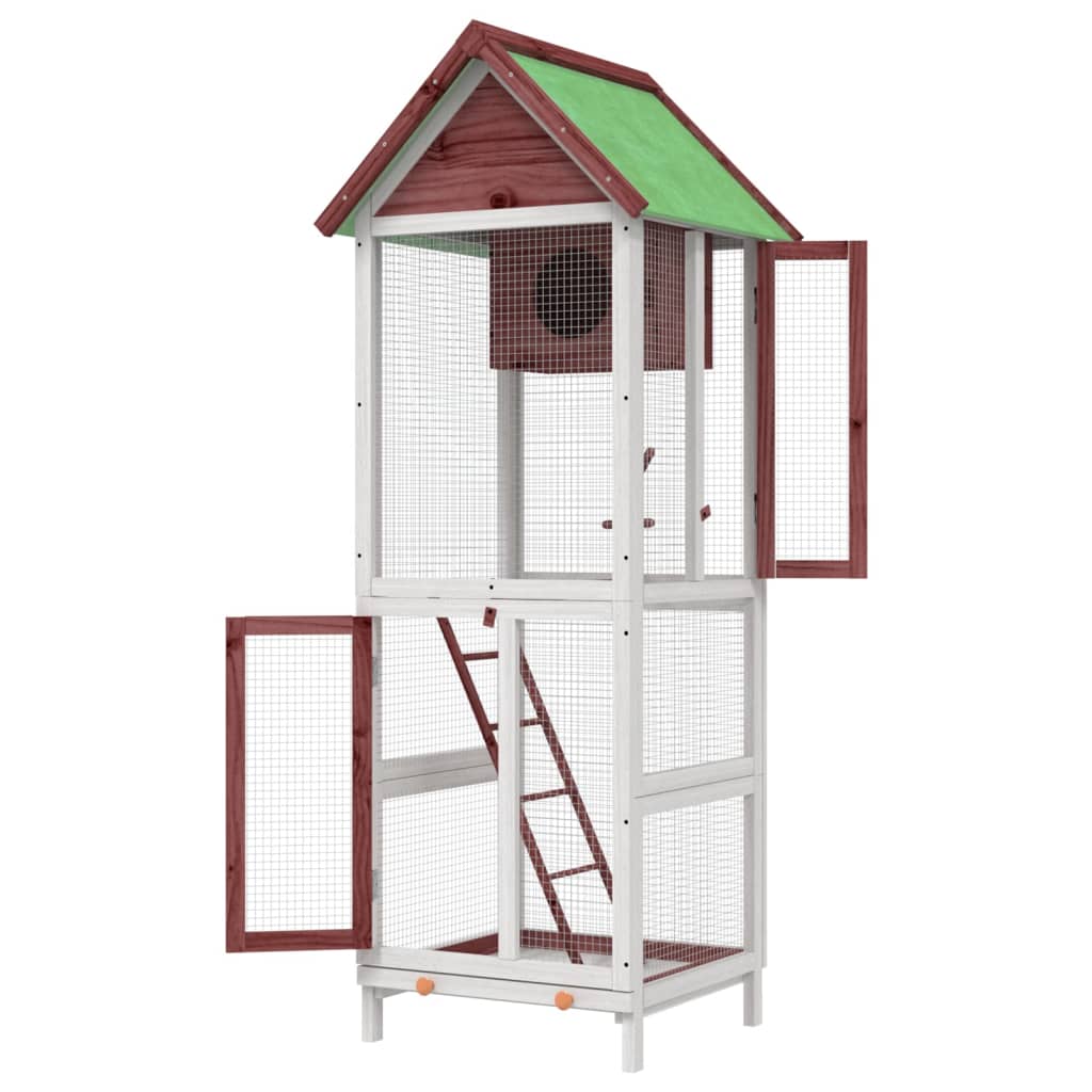 Casetta per Uccelli Moka 60x58,5x160 cm Legno Massello di Pino | homemem39